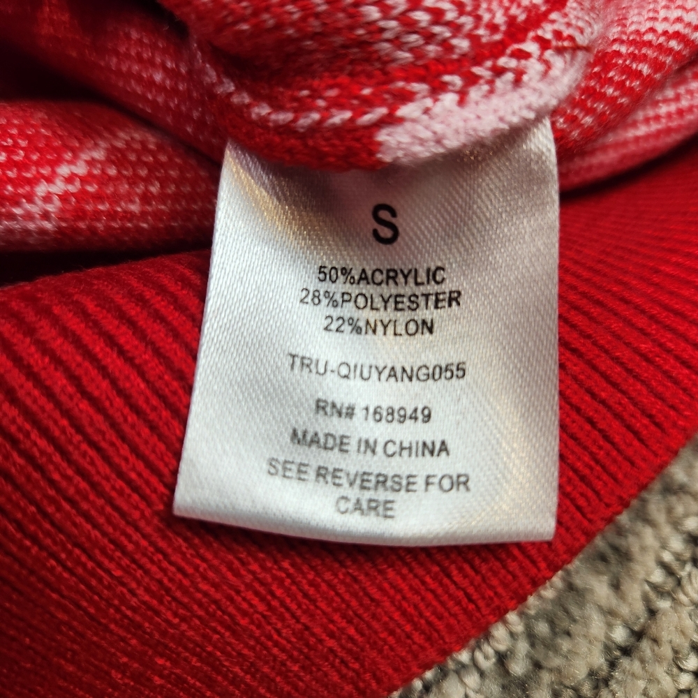Altar'd State Red & Pink Heart Stripe Crewneck Sweater - Picture 6 of 9